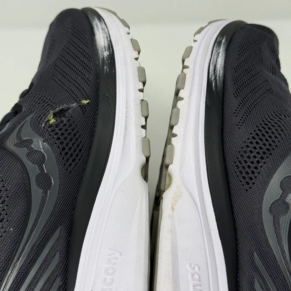 Saucony Ride 15 Mens Running Shoes Dark Gray Athletic Sneakers‎ Size 9.5 W Flaw